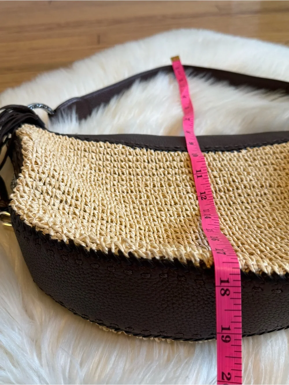 Brighton raffia woven purse